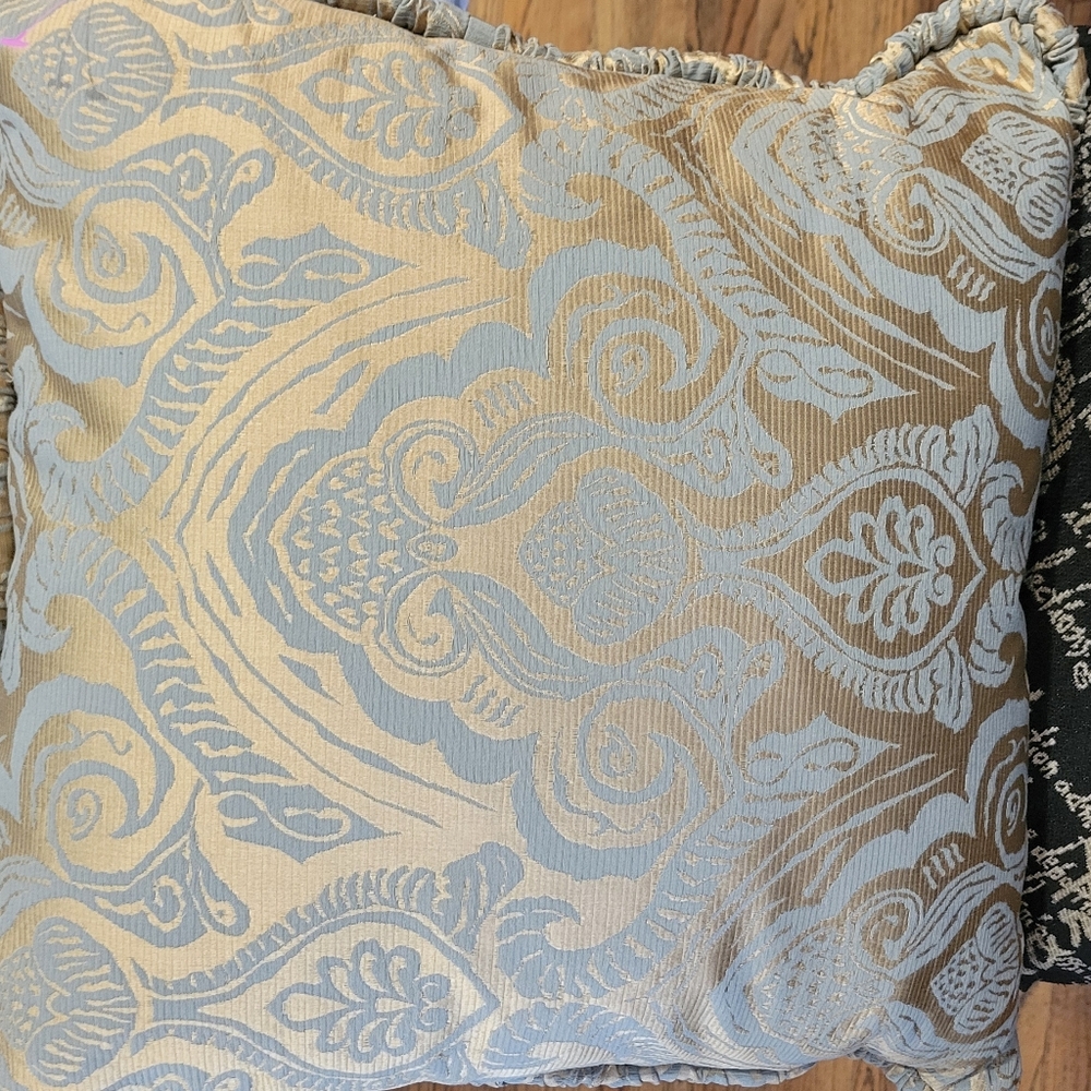 Sophisticated Tan and Gray Accent Pillow